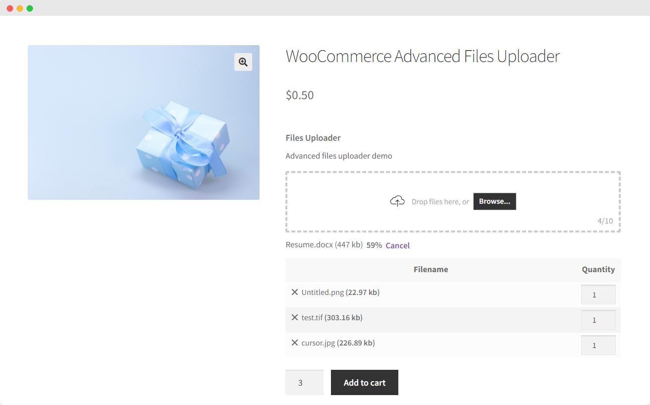 WooCommerce Advanced Files Uploader